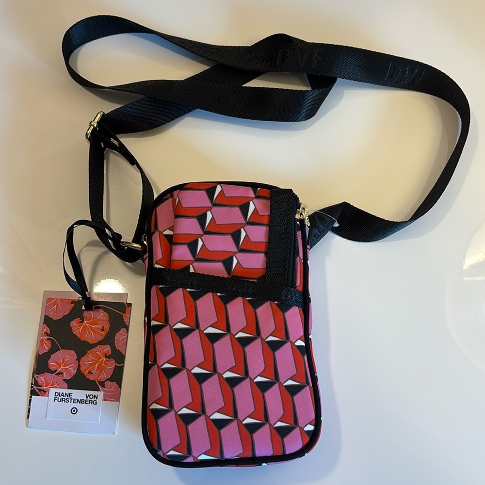 Diane Von Furstenberg Pink and Red Crossbody Bag